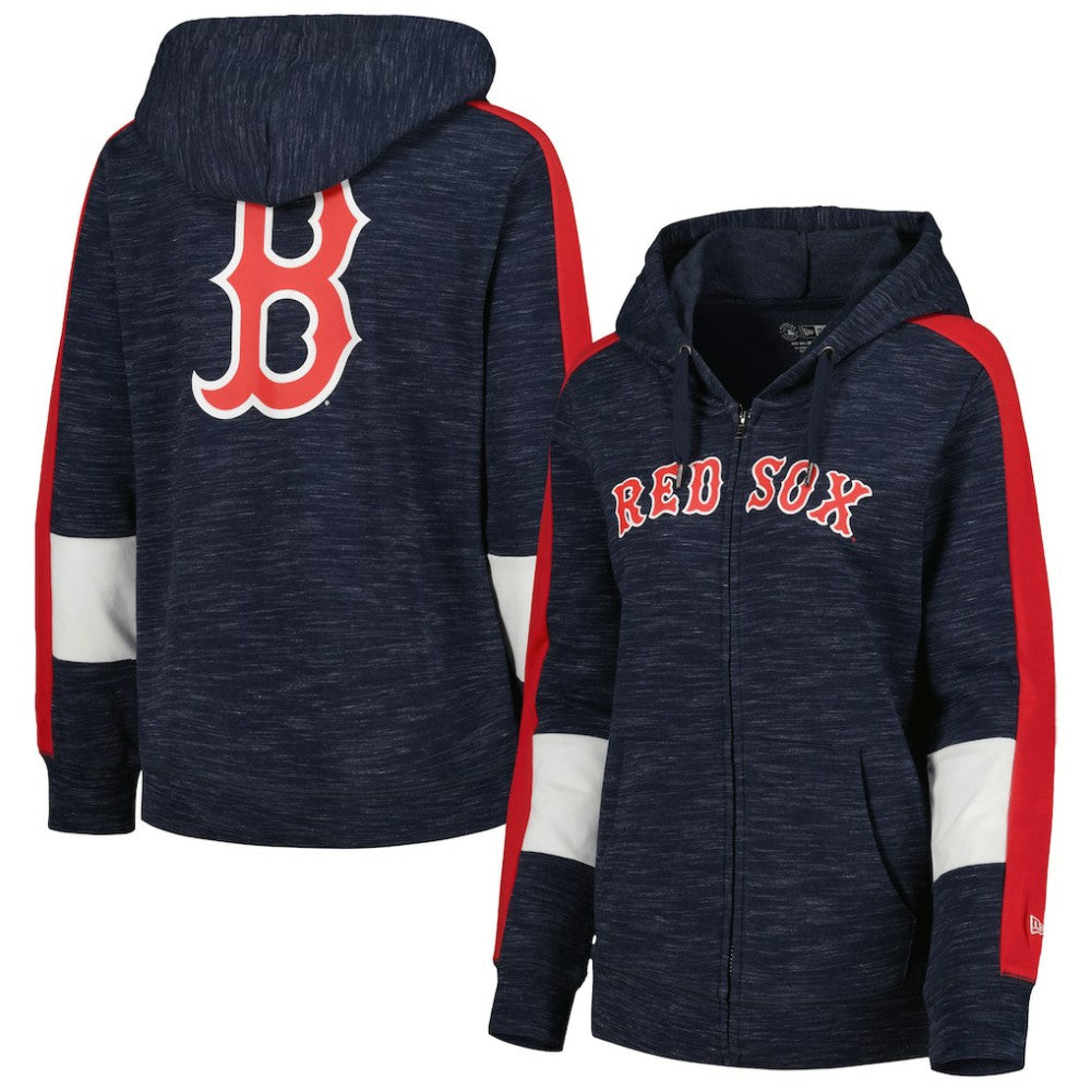 Boston Red Sox Women's Colorblock Full-Zip Hoodie Navy