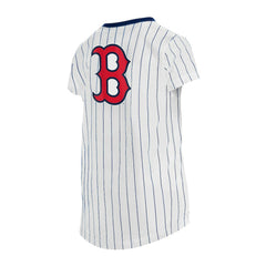 Boston Red Sox Girls Youth Pinstripe V-Neck T-Shirt White