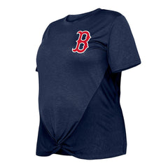Boston Red Sox Women's Plus Size Two-Hit Front Knot T-Shirt Navy