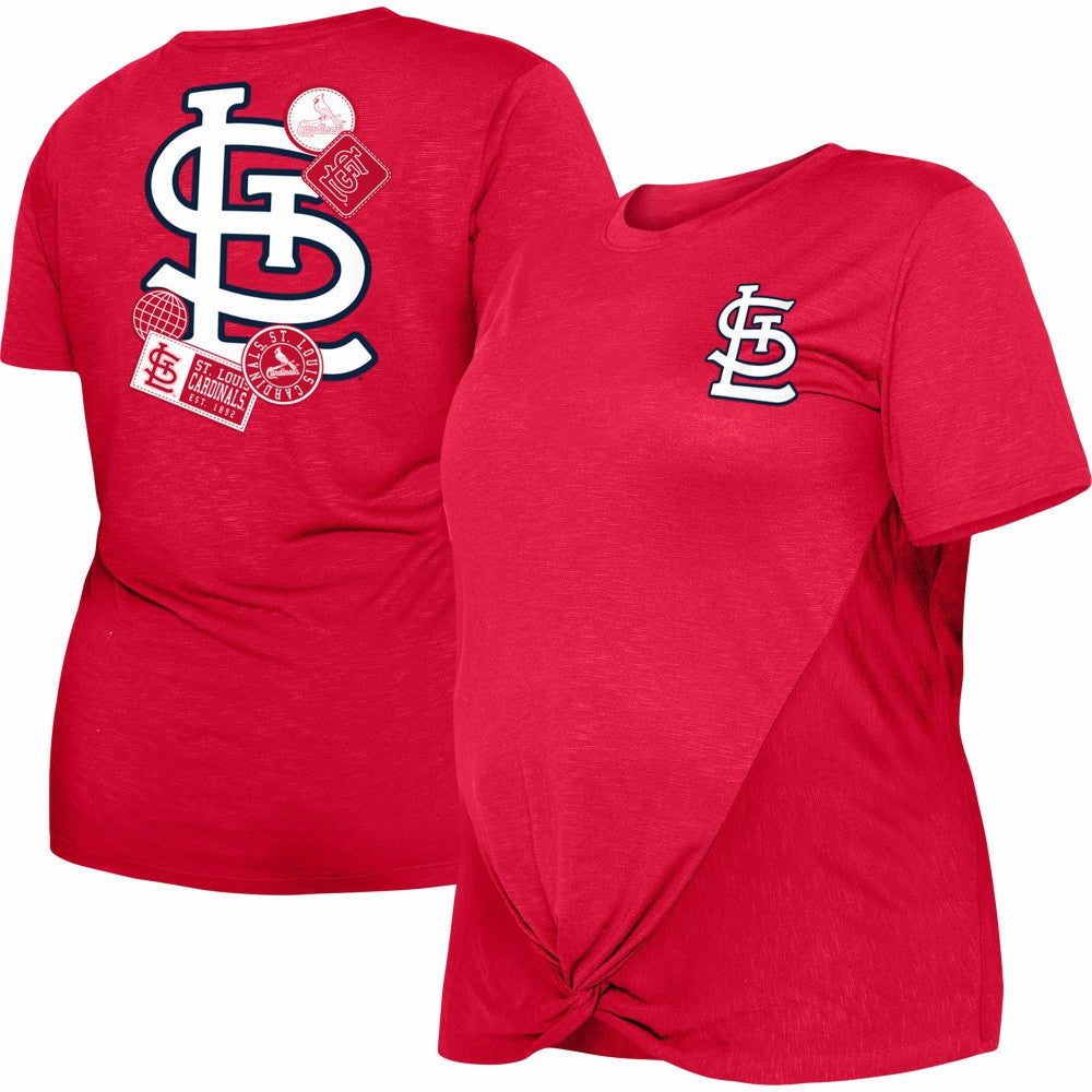 St. Louis Cardinals Women's Plus Size Two-Hit Front Knot T-Shirt Red