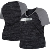Chicago White Sox Women's Plus Size Space Dye Raglan V-Neck T-Shirt Black