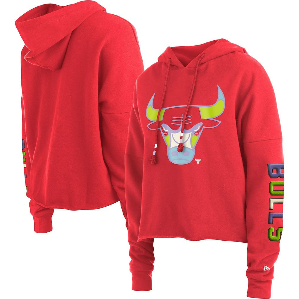 Chicago Bulls Women's Color Pack Cropped Top Pullover Hoodie - Red outlet