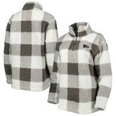 Philadelphia Flyers G-III 4Her by Carl Banks Women's Logo Plaid Sherpa Quarter-Zip Jacket - Gray/White Jackets