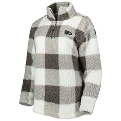 Philadelphia Flyers G-III 4Her by Carl Banks Women's Logo Plaid Sherpa Quarter-Zip Jacket - Gray/White Jackets