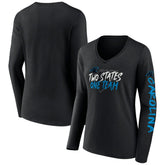 Carolina Panthers Women's Hometown Sweep Long Sleeve V-Neck T-Shirt - Black outlet