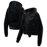 Miami Heat Pro Standard Women's Triple Black Velour Full-Zip Hoodie cheap