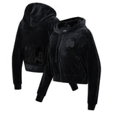 Philadelphia 76ers Pro Standard Women's Triple Black Velour Full-Zip Hoodie discount