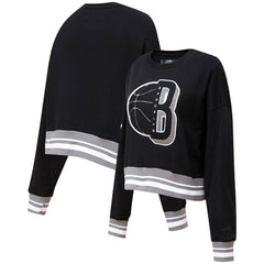 Brooklyn Nets Pro Standard Women's Mash Up Pullover Sweatshirt - Black cheap