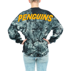 Pittsburgh Penguins Fanatics Women's Crystal-Dye Long Sleeve T-Shirt - Black T-shirts