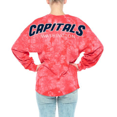 Washington Capitals Fanatics Women's Crystal-Dye Long Sleeve T-Shirt - Red T-shirts