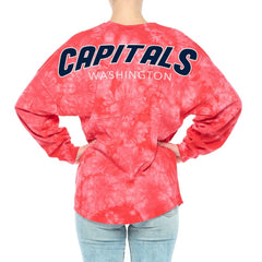 Washington Capitals Fanatics Women's Crystal-Dye Long Sleeve T-Shirt - Red T-shirts