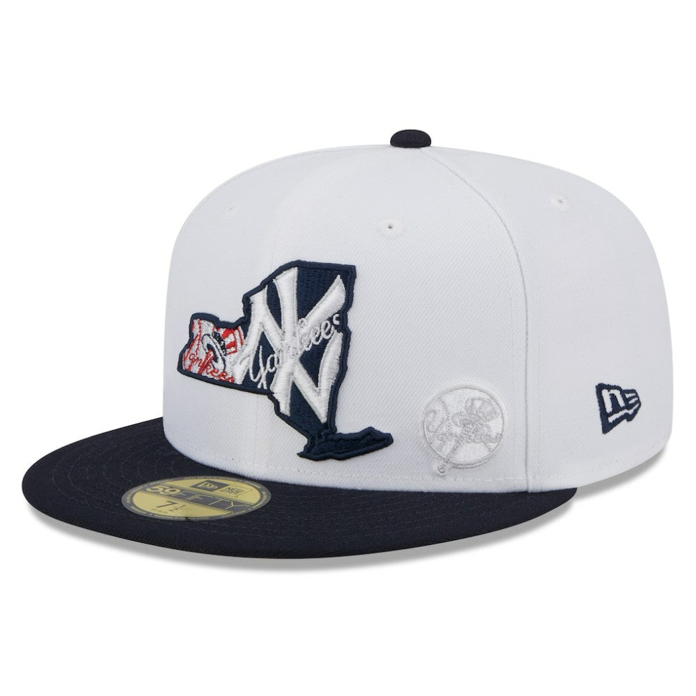 New York Yankees State 59FIFTY Fitted Hat White/Navy