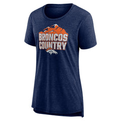 Denver Broncos Women's Hometown First Down Tri-Blend T-Shirt - Heather Navy for sale