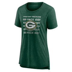 Green Bay Packers Women's Hometown First Down Tri-Blend T-Shirt - Heather Green cheap