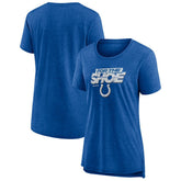 Indianapolis Colts Women's Hometown First Down Tri-Blend T-Shirt - Heather Royal cheap