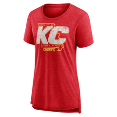 Kansas City Chiefs Women's Hometown First Down Tri-Blend T-Shirt - Heather Red online