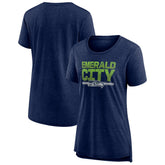 Seattle Seahawks Women's Hometown First Down Tri-Blend T-Shirt - Heather College Navy on sale