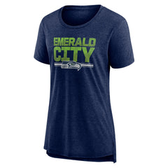Seattle Seahawks Women's Hometown First Down Tri-Blend T-Shirt - Heather College Navy on sale