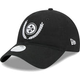 Pittsburgh Steelers New Era Women's Leaves 9TWENTY Adjustable Hat - Black for sale