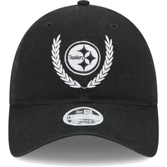 Pittsburgh Steelers New Era Women's Leaves 9TWENTY Adjustable Hat - Black for sale