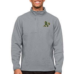 Athletics Antigua Course Quarter-Zip Pullover Top Heathered Gray