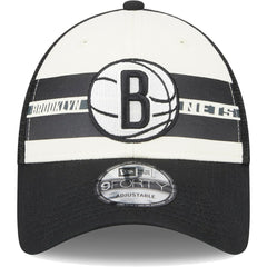 Brooklyn Nets Stripes 9FORTY Trucker Snapback Hat - Black shop