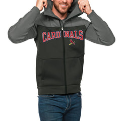 St. Louis Cardinals Antigua Wordmark Protect Full-Zip Hoodie Steel/Charcoal
