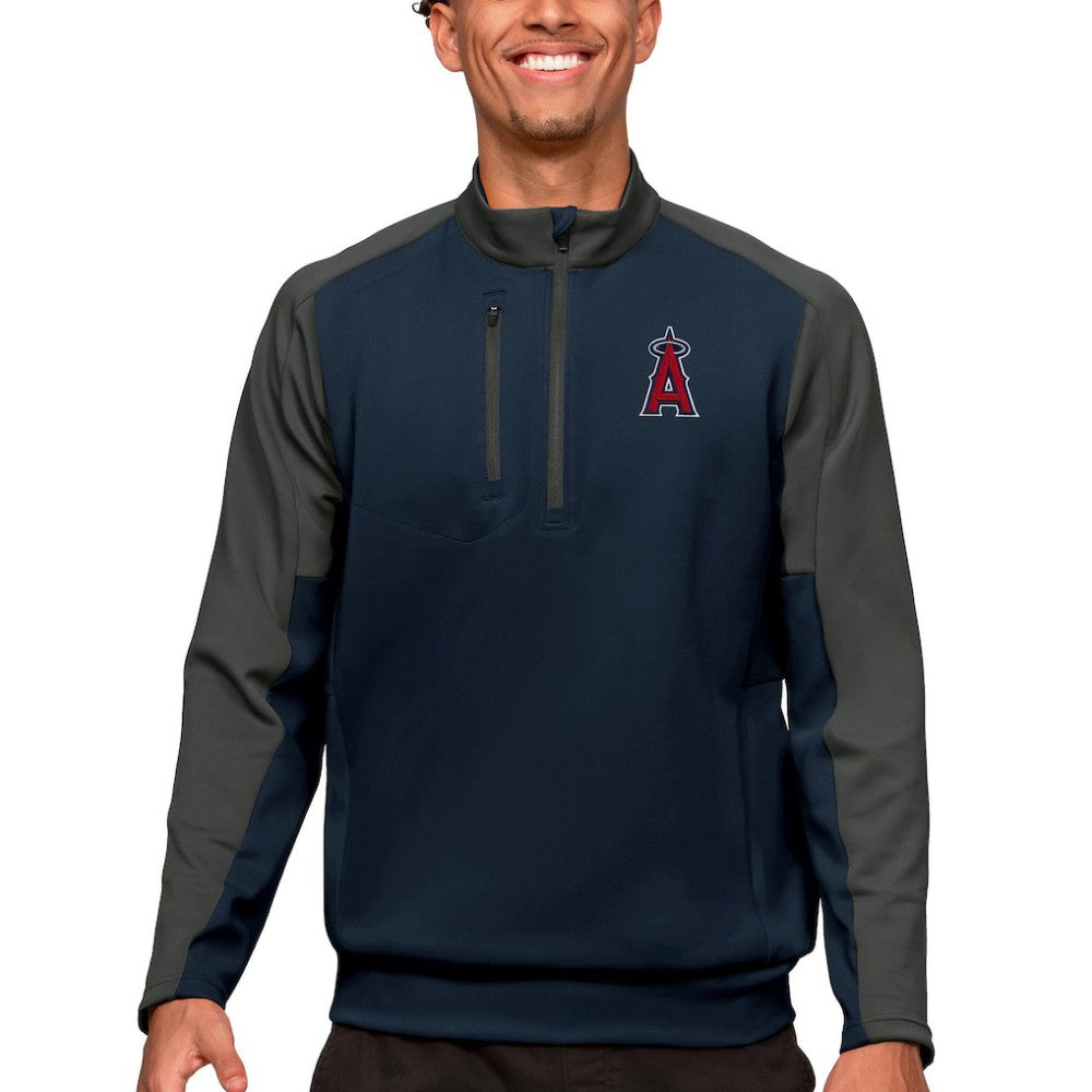 Los Angeles Angels Antigua Team Quarter-Zip Pullover Top Navy