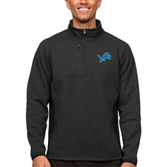 Detroit Lions Antigua Course Quarter-Zip Pullover Top - Heathered Black cheap