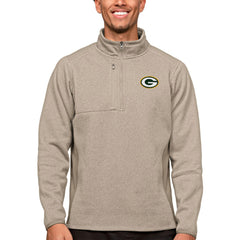 Green Bay Packers Antigua Course Quarter-Zip Pullover Top - Oatmeal discount