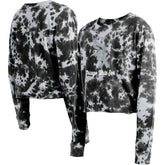 Chicago White Sox Women's Tie-Dye Cropped Long Sleeve T-Shirt Black