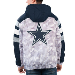 Dallas Cowboys Starter Thursday Night Gridiron Raglan Half-Zip Hooded Jacket - White/Navy for sale
