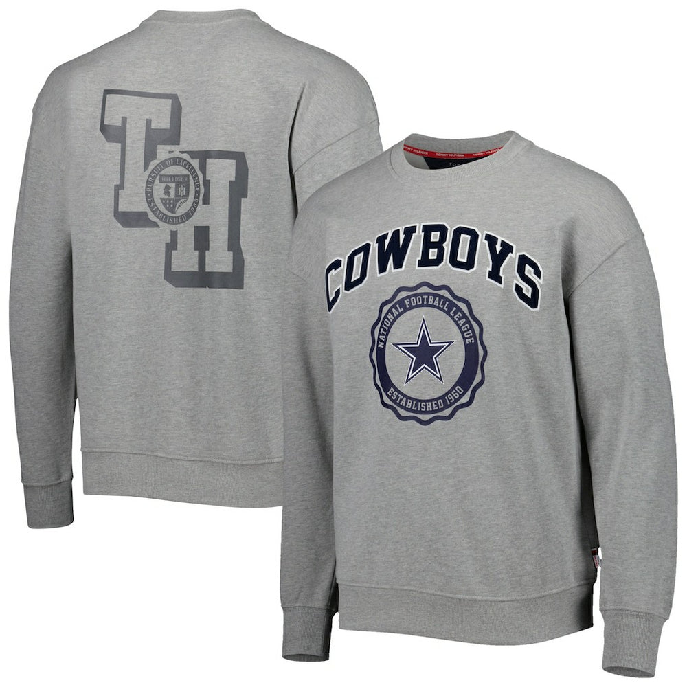 Dallas Cowboys Tommy Hilfiger Ronald Crew Sweatshirt - Heather Gray on sale