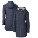 Philadelphia Phillies Cutter & Buck Women's Rainier Primaloft Eco Full-Zip Hoodie Long Coat Heathered Navy