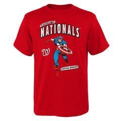 Washington Nationals Youth Team Captain America Marvel T-Shirt Red