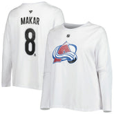Colorado Avalanche Profile Women's Plus Size Distressed Printed Name & Number Long Sleeve T-Shirt - White T-shirts
