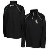 Chicago White Sox Stitches Youth Team Raglan Quarter-Zip Jacket Black