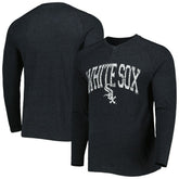 Chicago White Sox Concepts Sport Inertia Raglan Long Sleeve Henley Top Heather Black
