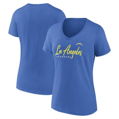 Los Angeles Chargers Women's Shine Time V-Neck T-Shirt - Powder Blue for sale