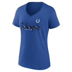 Indianapolis Colts Women's Shine Time V-Neck T-Shirt - Royal for sale