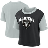 Las Vegas Raiders Women's High Hip Fashion T-Shirt - Silver/Black online