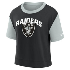 Las Vegas Raiders Women's High Hip Fashion T-Shirt - Silver/Black online