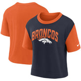 Denver Broncos Women's High Hip Fashion T-Shirt - Orange/Navy cheap