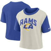Los Angeles Rams Women's High Hip Fashion T-Shirt - Royal/Bone online