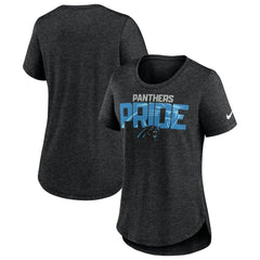 Carolina Panthers Women's Local Fashion Tri-Blend T-Shirt - Heather Black cheap