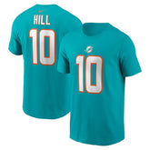 Tyreek Hill Miami Dolphins Player Name & Number T-Shirt - Aqua on sale