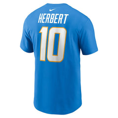 Justin Herbert Los Angeles Chargers Player Name & Number T-Shirt - Powder Blue discount