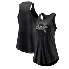 Chicago White Sox Women's Simplicity Swing Racerback Scoop Neck Tank Top Black
