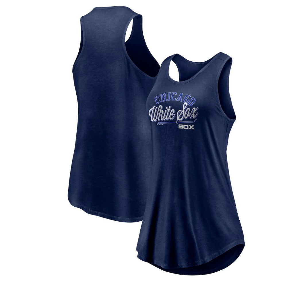 Chicago White Sox Women's Simplicity Swing Racerback Scoop Neck Tank Top Navy