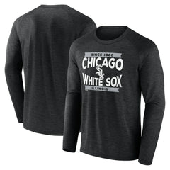 Chicago White Sox Heroic Play Raglan Long Sleeve T-Shirt Black
